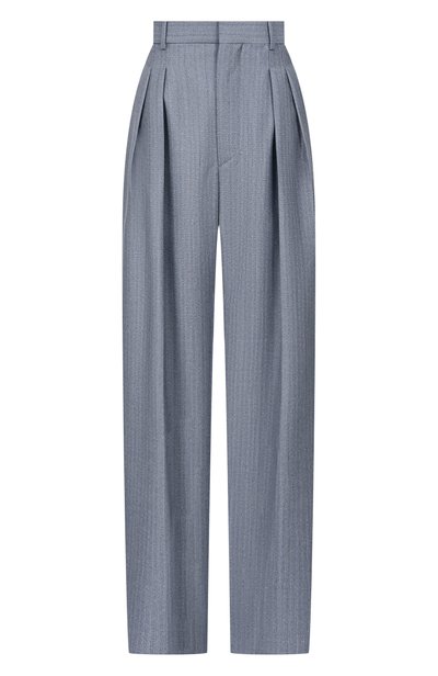 Шерстяные брюки BOTTEGA VENETA голубого цвета по цене 199500 руб., арт. 876661/V6020, фото 1 Шерстяные брюки BOTTEGA VENETA, арт. 876661/V6020, фото 1