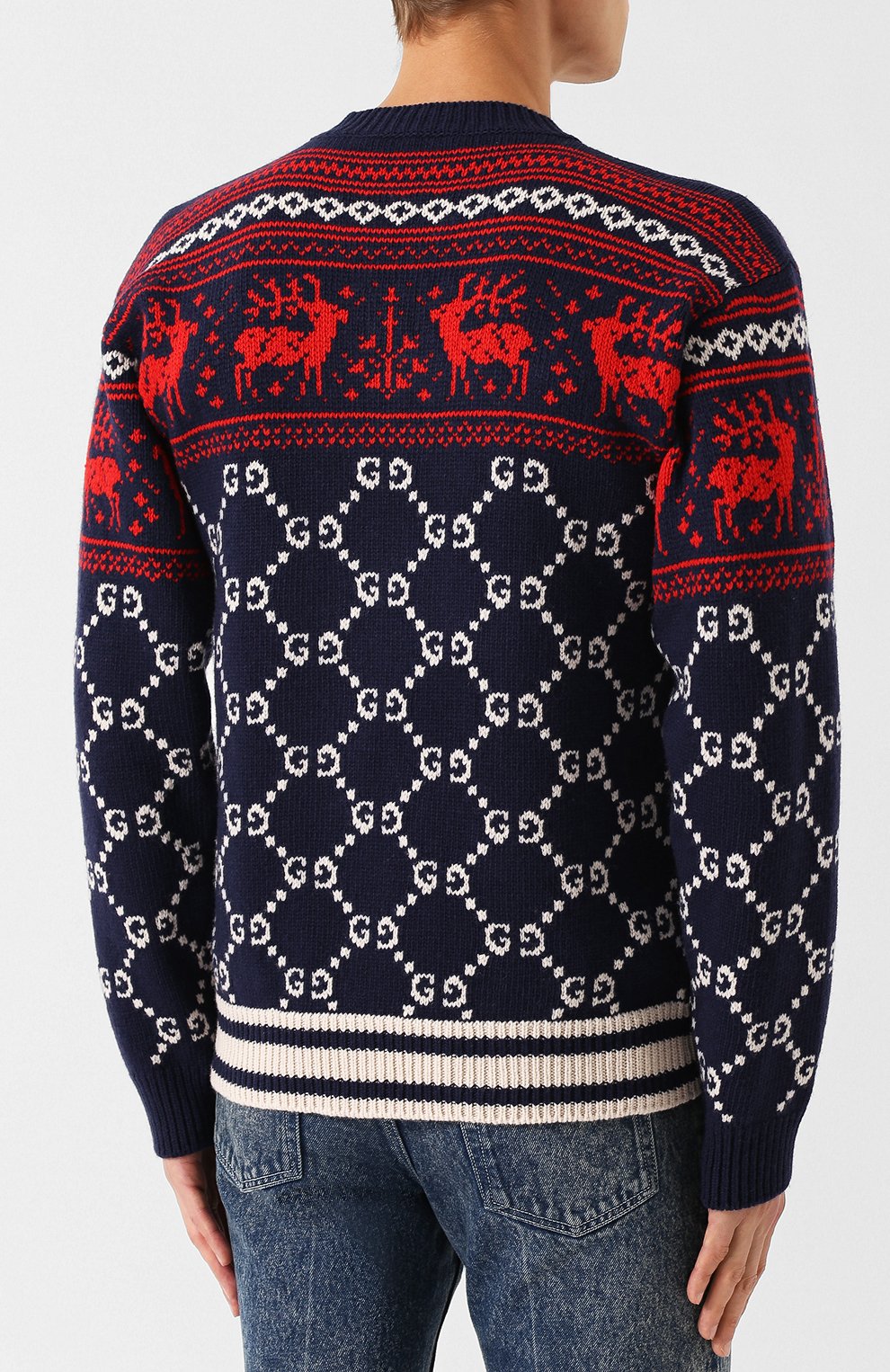 Шерстяной свитер с принтом GUCCI, арт. 522996/X9U41, фото 4