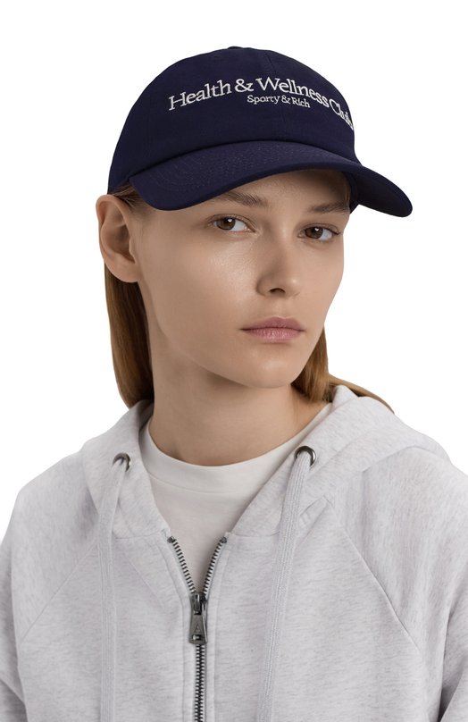 Хлопковая бейсболка Sporty and Rich AC040621402BL106 Синий  AC040621402BL106 Фото 2