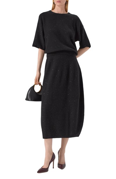 Юбка из шерсти и кашемира ANTONELLI FIRENZE черного цвета по цене 105000 руб., арт. 41621P/01725, фото 2 Юбка из шерсти и кашемира ANTONELLI FIRENZE, арт. 41621P/01725, фото 2