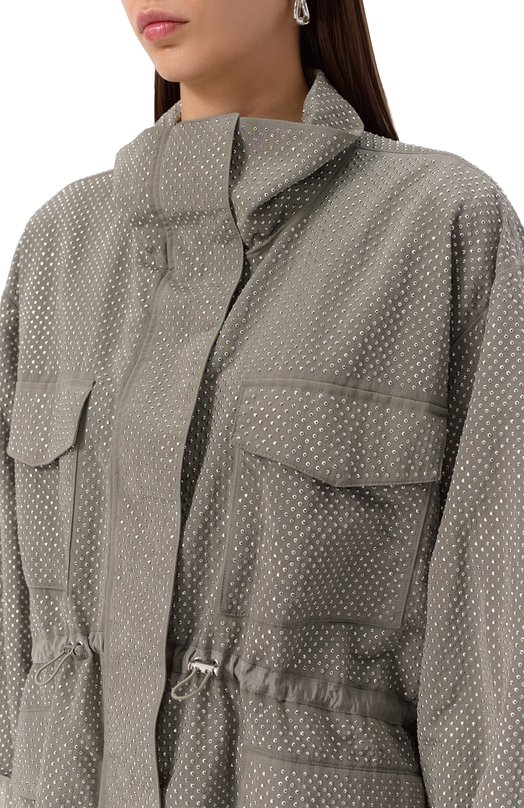 Парка с отделкой стразами Pinko 104598/A2BW Серый  104598/A2BW Фото 5