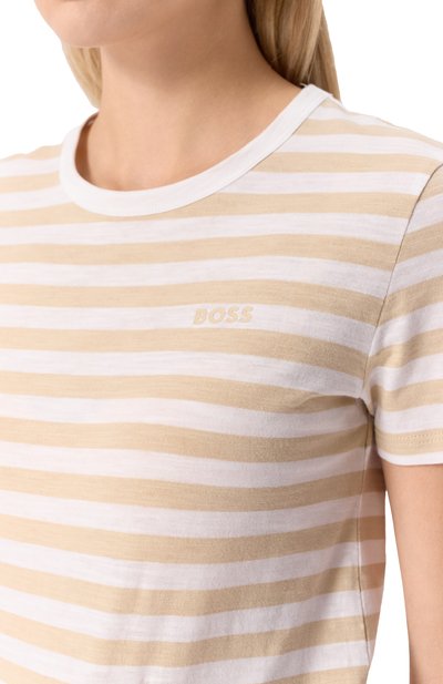 Хлопковая футболка BOSS ORANGE бежевого цвета по цене 7195 руб., арт. 50504192, фото 5 Хлопковая футболка BOSS ORANGE, арт. 50504192, фото 5