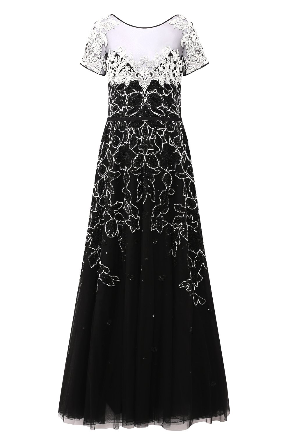 Платье-макси ZUHAIR MURAD черно-белого цвета по цене 785000 руб., арт. DRS19022/EMMF001, фото 1 Платье-макси ZUHAIR MURAD, арт. DRS19022/EMMF001, фото 1