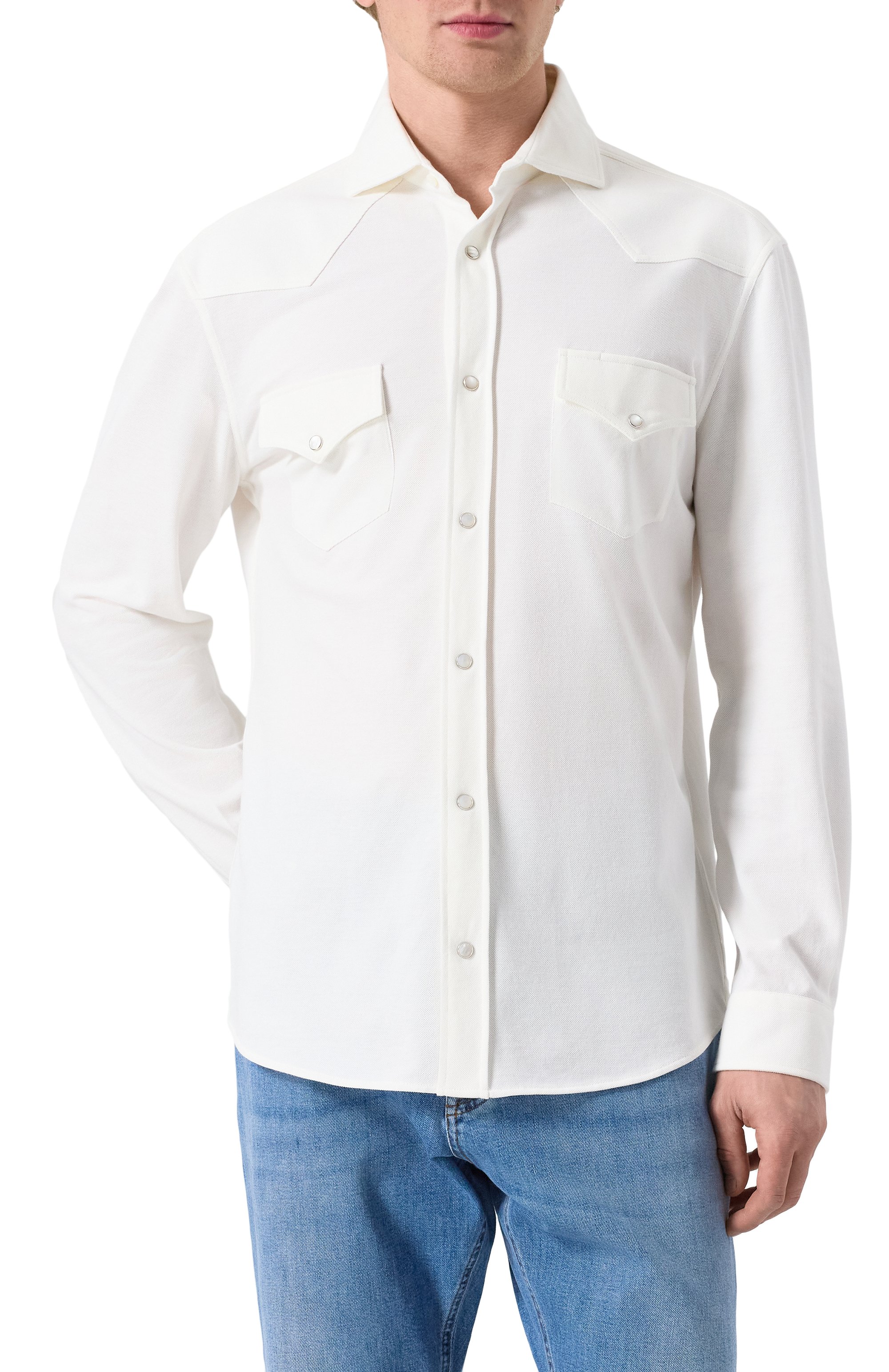 Хлопковая рубашка BRUNELLO CUCINELLI, арт. ME854B2268, фото 3