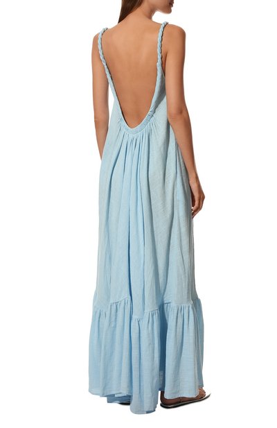 Хлопковое платье KALITA голубого цвета по цене 59550 руб., арт. LUNA MAXI DRESS, фото 4 Хлопковое платье KALITA, арт. LUNA MAXI DRESS, фото 4