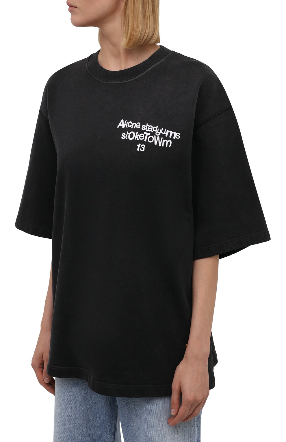 Хлопковая футболка ACNE STUDIOS, арт. CI0077/W, фото 3