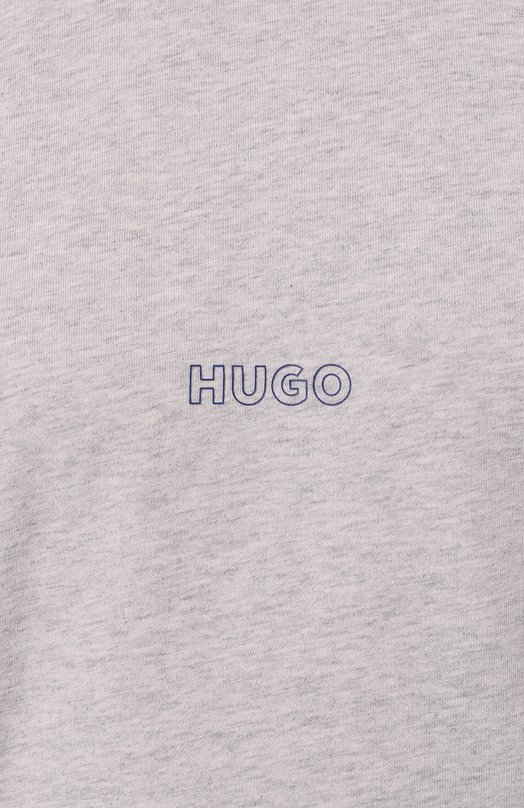 Хлопковая футболка HUGO Blue Серый, фото 5