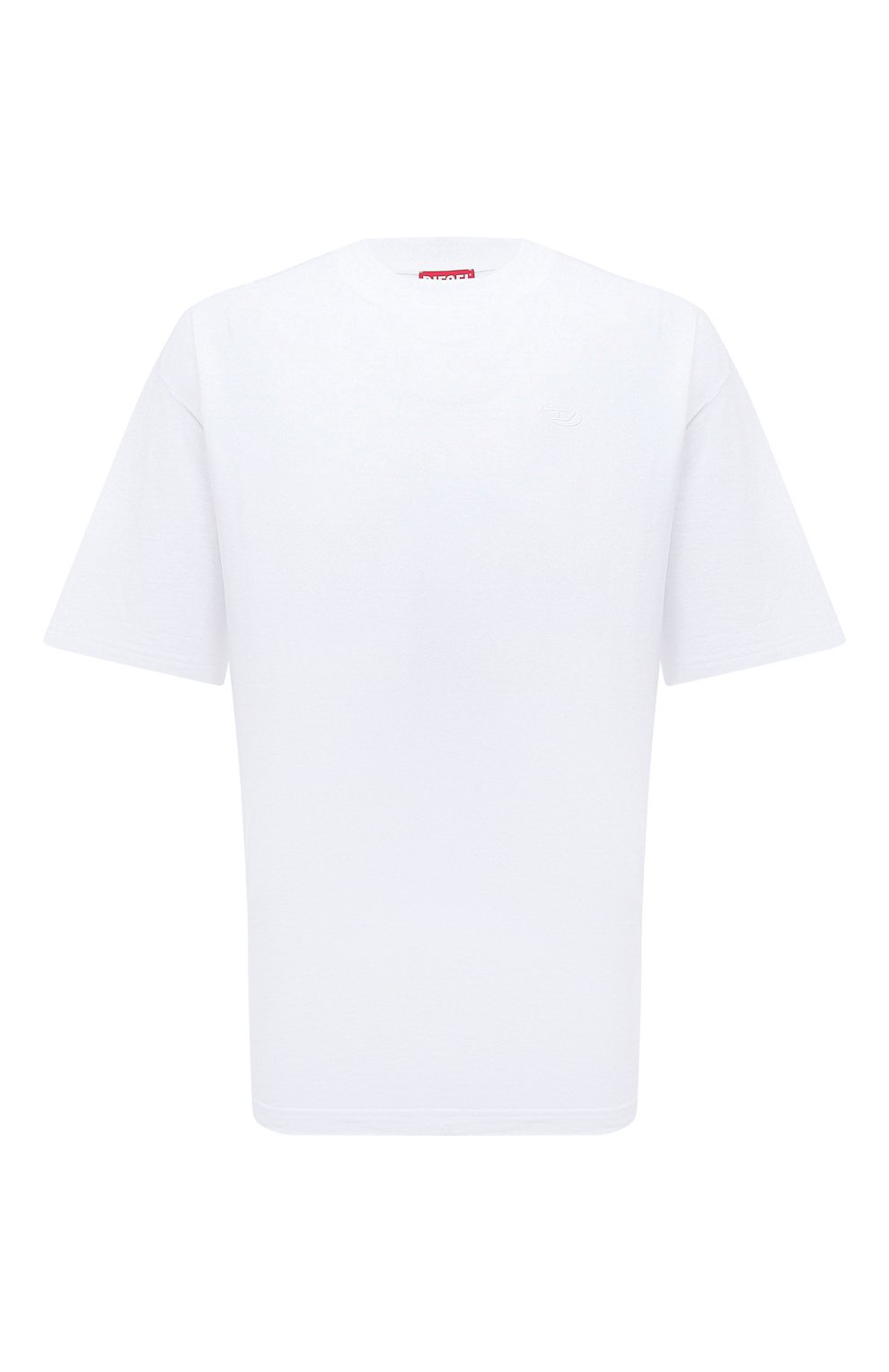 Хлопковая футболка DIESEL белого цвета по цене 14550 руб., арт. A11302/0HGAM, фото 1 Хлопковая футболка DIESEL, арт. A11302/0HGAM, фото 1