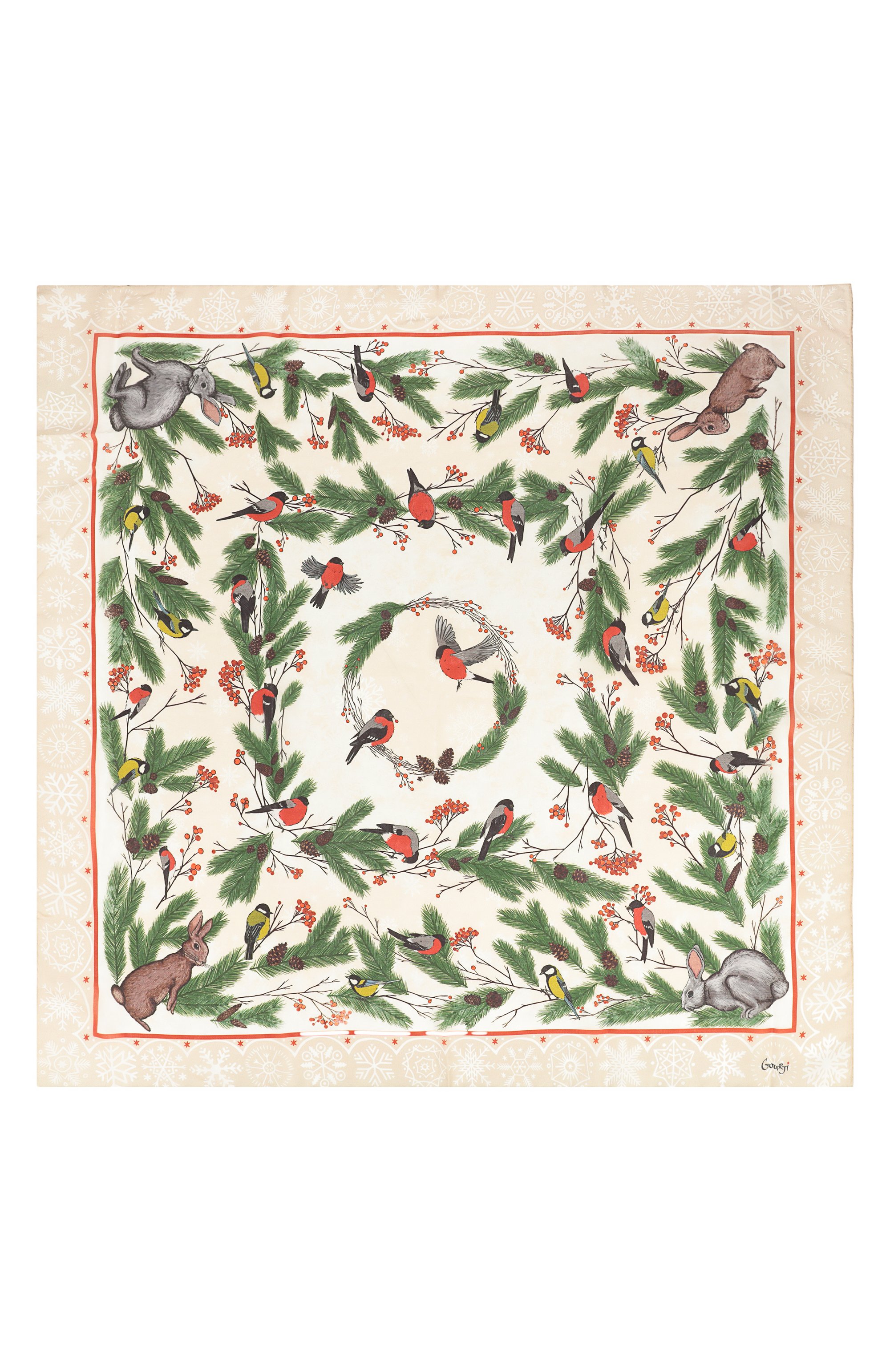 Шелковый платок зимний лес GOURJI, арт. 91133437/61172, фото 4