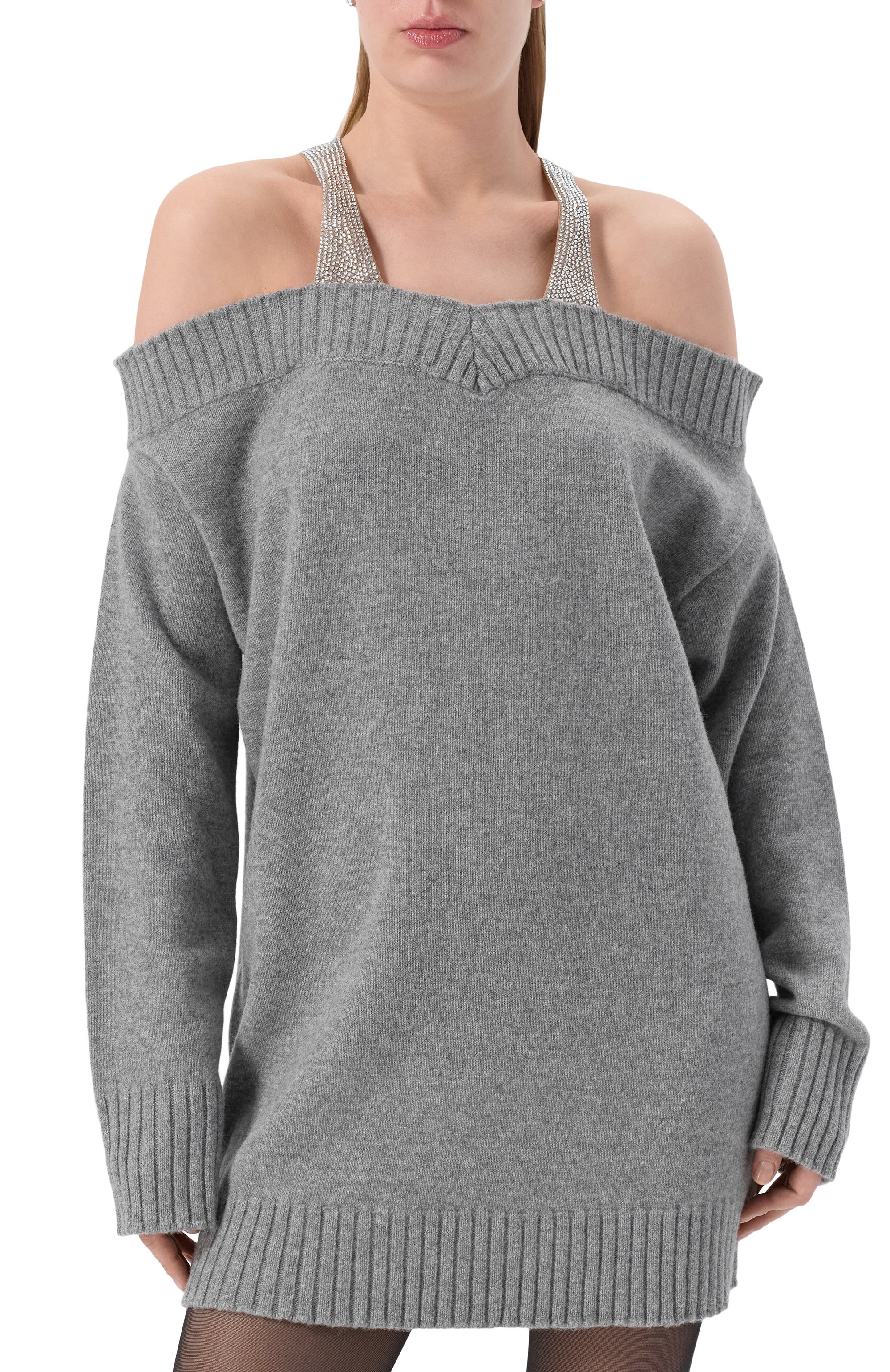 Шерстяное платье с отделкой стразами GIUSEPPE DI MORABITO, арт. 05FWKND357 05358, фото 3