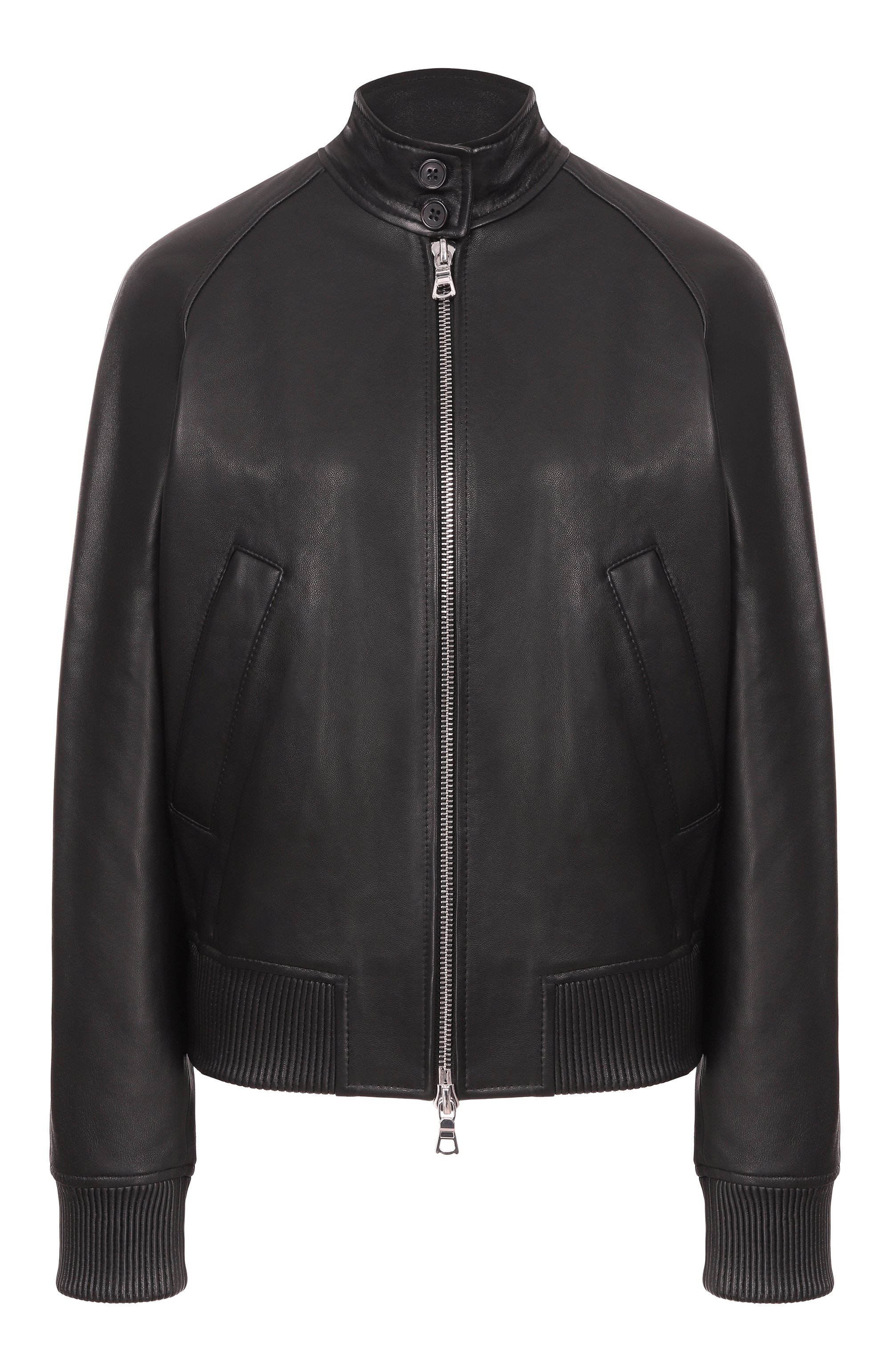 Кожаная куртка OFFICINE GENERALE черного цвета по цене 167500 руб., арт. S26WLTR550, фото 1 Кожаная куртка OFFICINE GENERALE, арт. S26WLTR550, фото 1