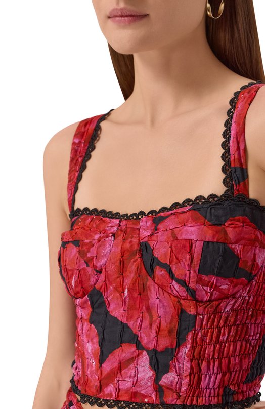 Хлопковый топ Charo Ruiz Ibiza 252101 Красный  252101 Фото 5