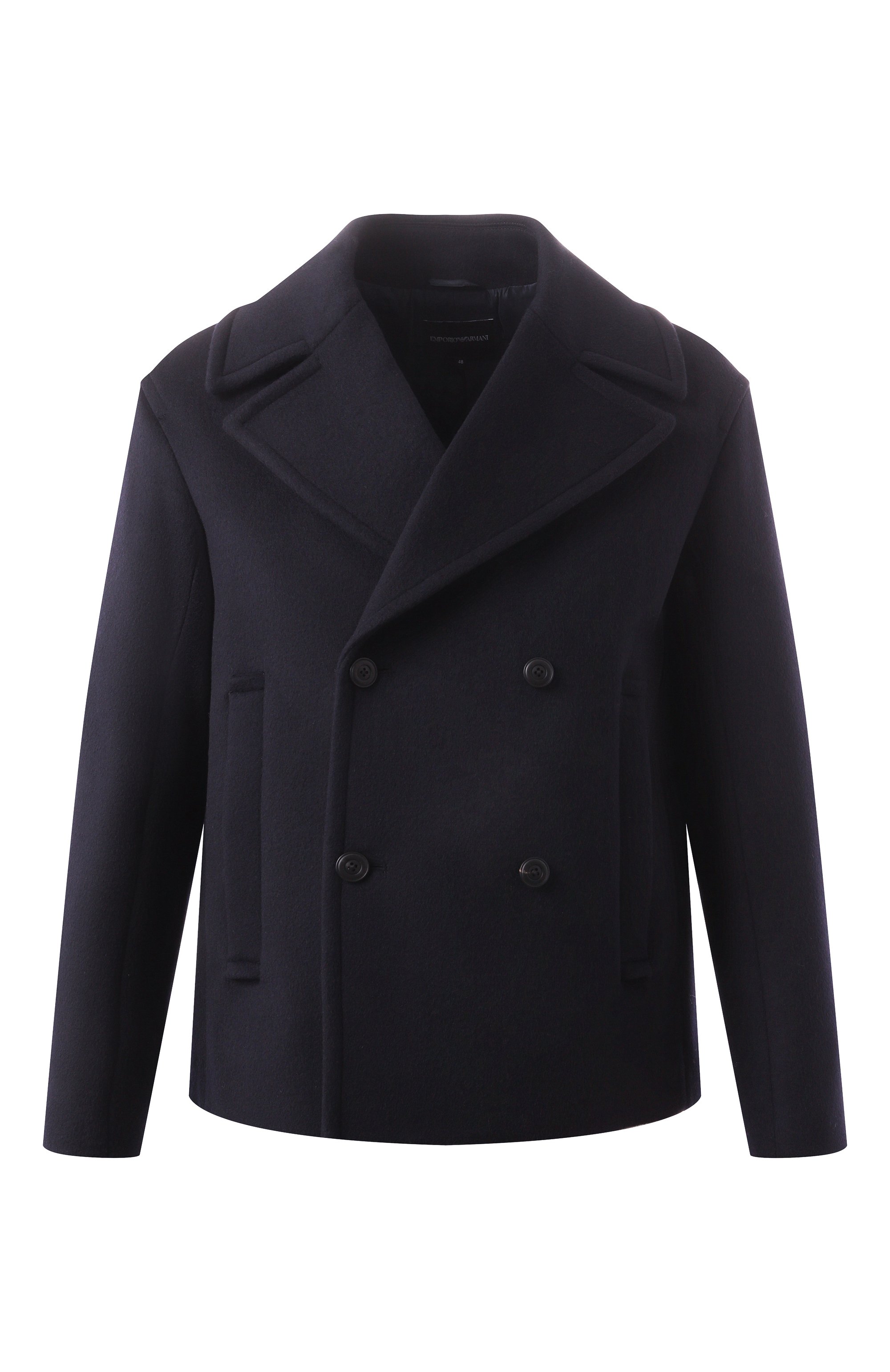 Шерстяное пальто EMPORIO ARMANI темно-синего цвета по цене 91950 руб., арт. 6D1BA6/1NMYZ, фото 1 Шерстяное пальто EMPORIO ARMANI, арт. 6D1BA6/1NMYZ, фото 1