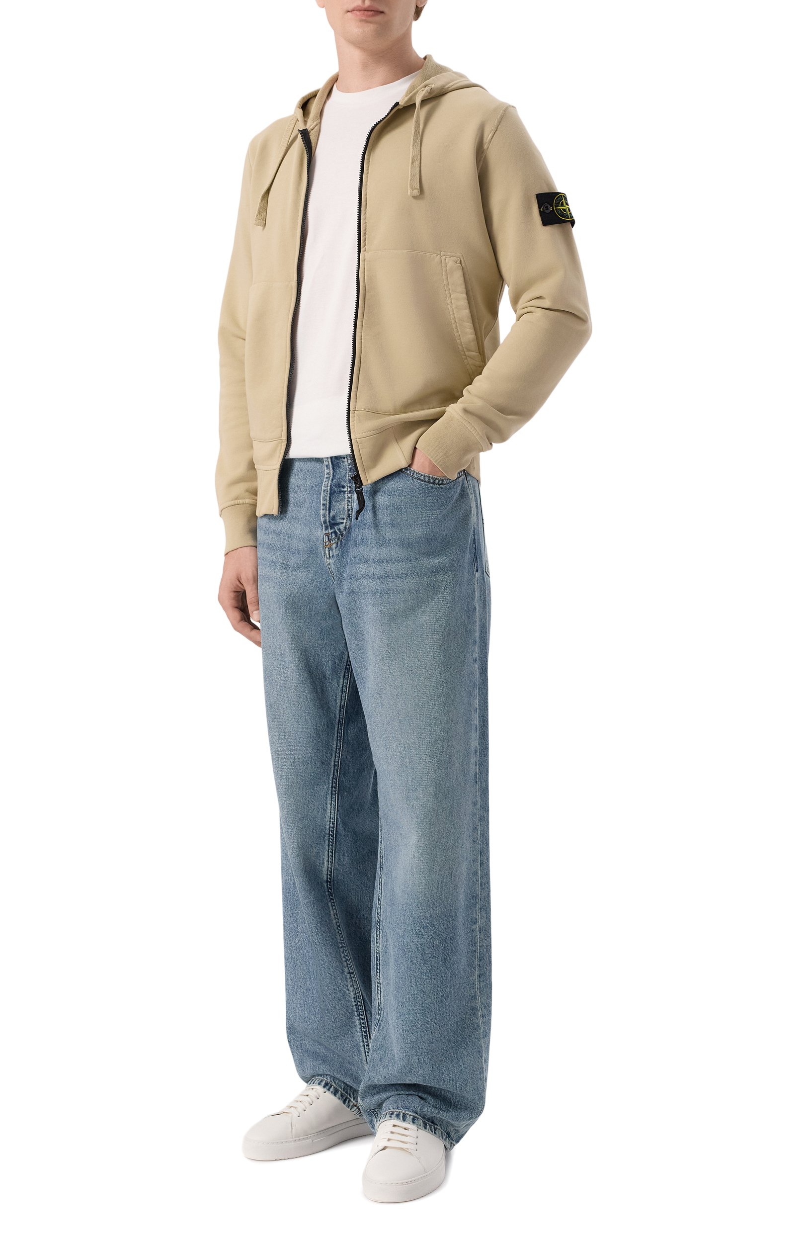 Хлопковая толстовка STONE ISLAND бежевого цвета по цене 49950 руб., арт. K2S156100061/S0051, фото 2 Хлопковая толстовка STONE ISLAND, арт. K2S156100061/S0051, фото 2
