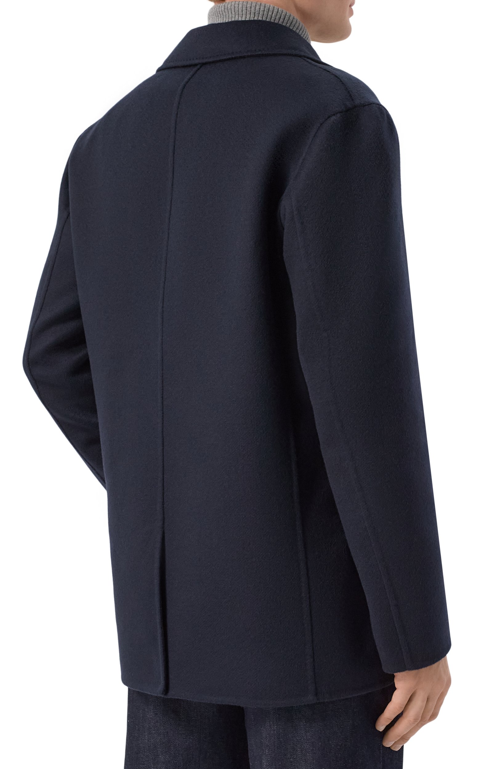 Кашемировое пальто KITON темно-синего цвета по цене 1045000 руб., арт. UW2471V0409L, фото 4 Кашемировое пальто KITON, арт. UW2471V0409L, фото 4