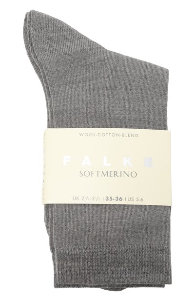 Носки из шерсти и хлопка softmerino FALKE светло-серого цвета по цене 2940 руб., арт. 47488., фото 1 Носки из шерсти и хлопка softmerino FALKE, арт. 47488., фото 1