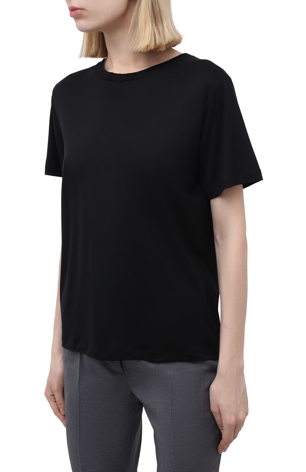 Футболка BY MALENE BIRGER черного цвета по цене 8995 руб., арт. Q68491021Z/ALEAH.., фото 3 Футболка BY MALENE BIRGER, арт. Q68491021Z/ALEAH.., фото 3