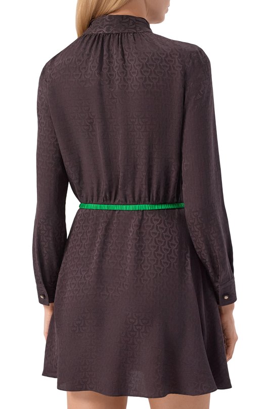 Шелковое платье Gucci 855769/ZAUDP Коричневый  855769/ZAUDP Фото 3