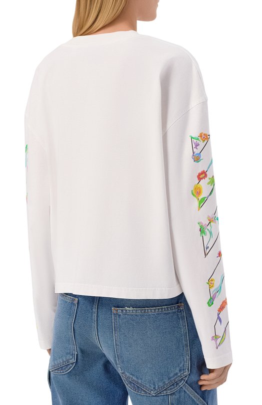 Хлопковый лонгслив Off-White 0WAB038S26JER001 Белый  0WAB038S26JER001 Фото 4
