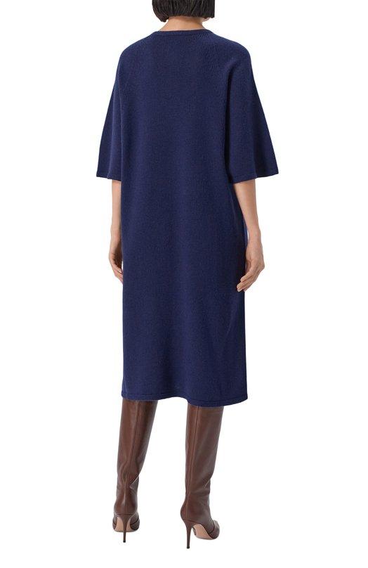 Платье из шерсти и кашемира Emporio Armani EW003196/AF20114/UB115 Синий  EW003196/AF20114/UB115 Фото 4