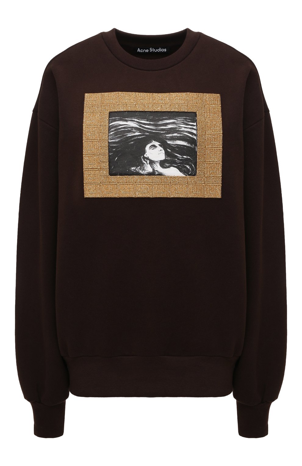 Хлопковый свитшот ACNE STUDIOS темно-коричневого цвета по цене 44750 руб., арт. CI0084/W, фото 1 Хлопковый свитшот ACNE STUDIOS, арт. CI0084/W, фото 1