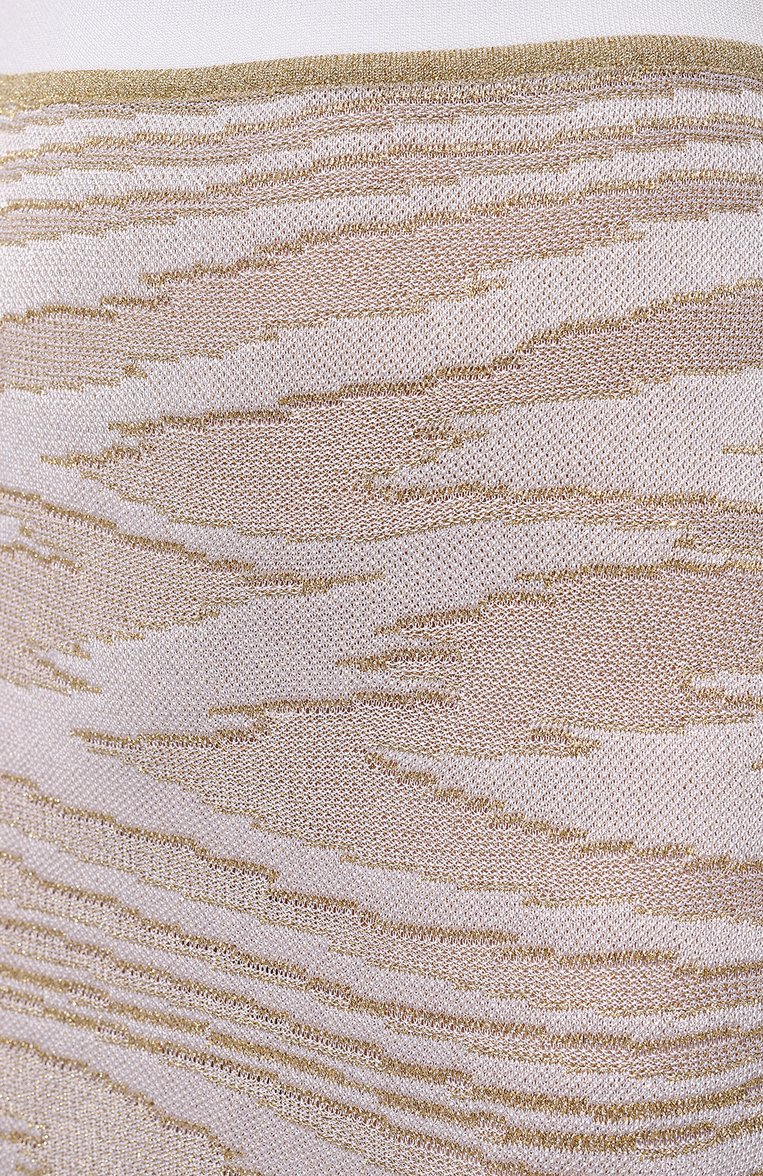 Женская юбка из вискозы MISSONI золотого цвета, арт. WH1E/BK027P | Фото 5 (Длина Ж (юбки, платья, шорты): Миди; Материал внешний: Вискоза; Драгоценные камни: Проставлено; Материал сплава: Проставлено; Стили: Кэжуэл; Женское Кросс-КТ: Юбка-одежда, Юбка-карандаш; Кросс-КТ: Трикотаж)