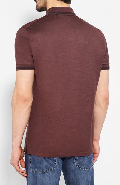 Поло из смеси хлопка и шелка ZEGNA, арт. UU541/746, фото 4