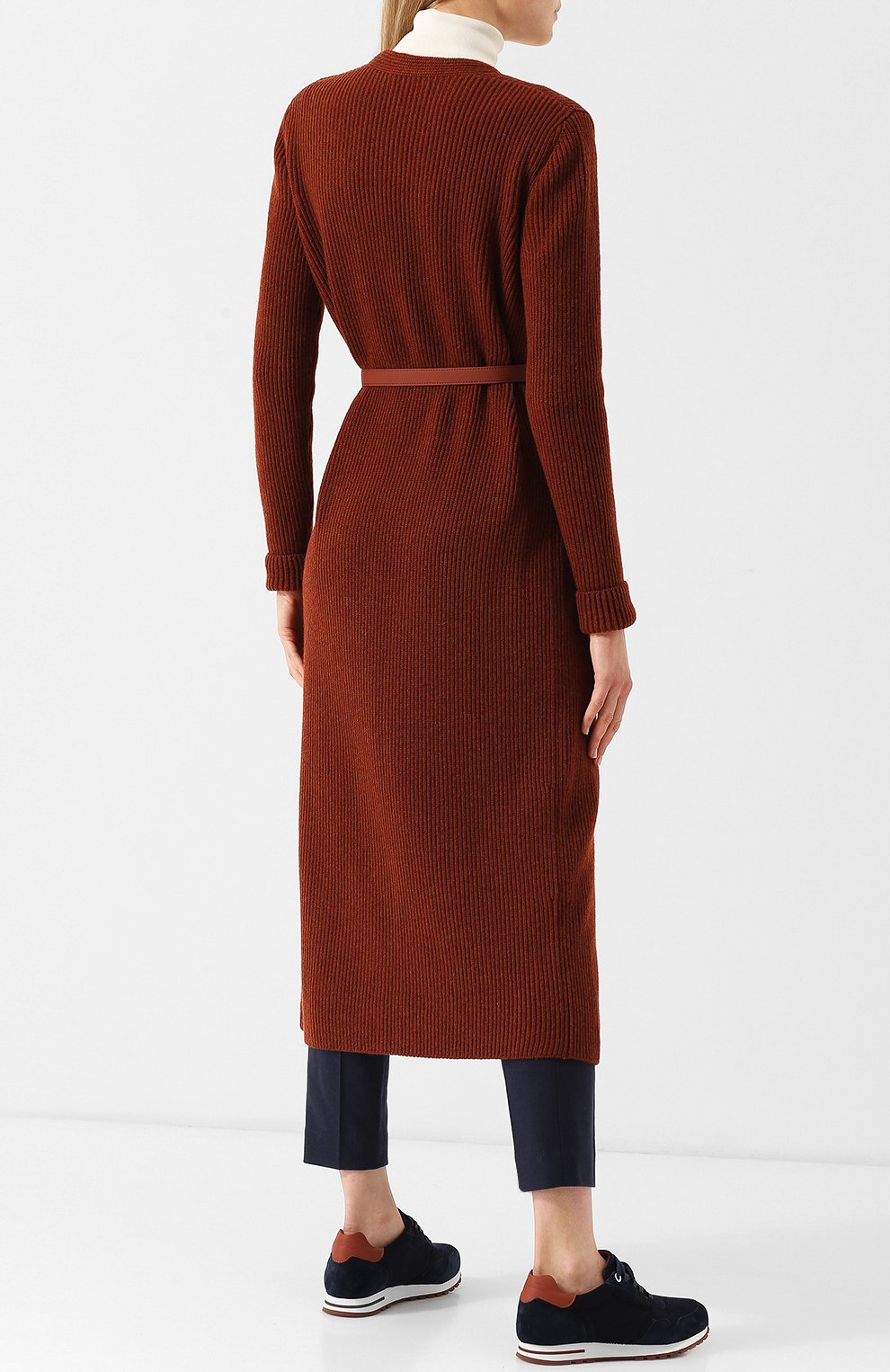 Однотонный кардиган с поясом из кашемира LORO PIANA, арт. FAG3561, фото 4