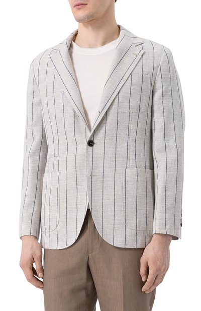 Пиджак изо льна и хлопка BRUNELLO CUCINELLI, арт. MR4747BND, фото 5