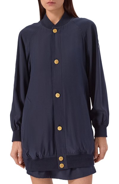 Шелковый бомбер FRAME DENIM темно-синего цвета по цене 105500 руб., арт. WF25WJA007, фото 3 Шелковый бомбер FRAME DENIM, арт. WF25WJA007, фото 3