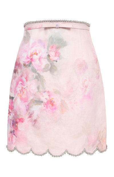 Женская льняная юбка с отделкой стразами ZIMMERMANN, арт. 2164SR251