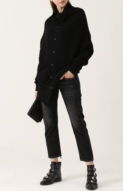 Шерстяной кардиган YOHJI YAMAMOTO черного цвета по цене 63850 руб., арт. YQ-K80-146, фото 2 Шерстяной кардиган YOHJI YAMAMOTO, арт. YQ-K80-146, фото 2