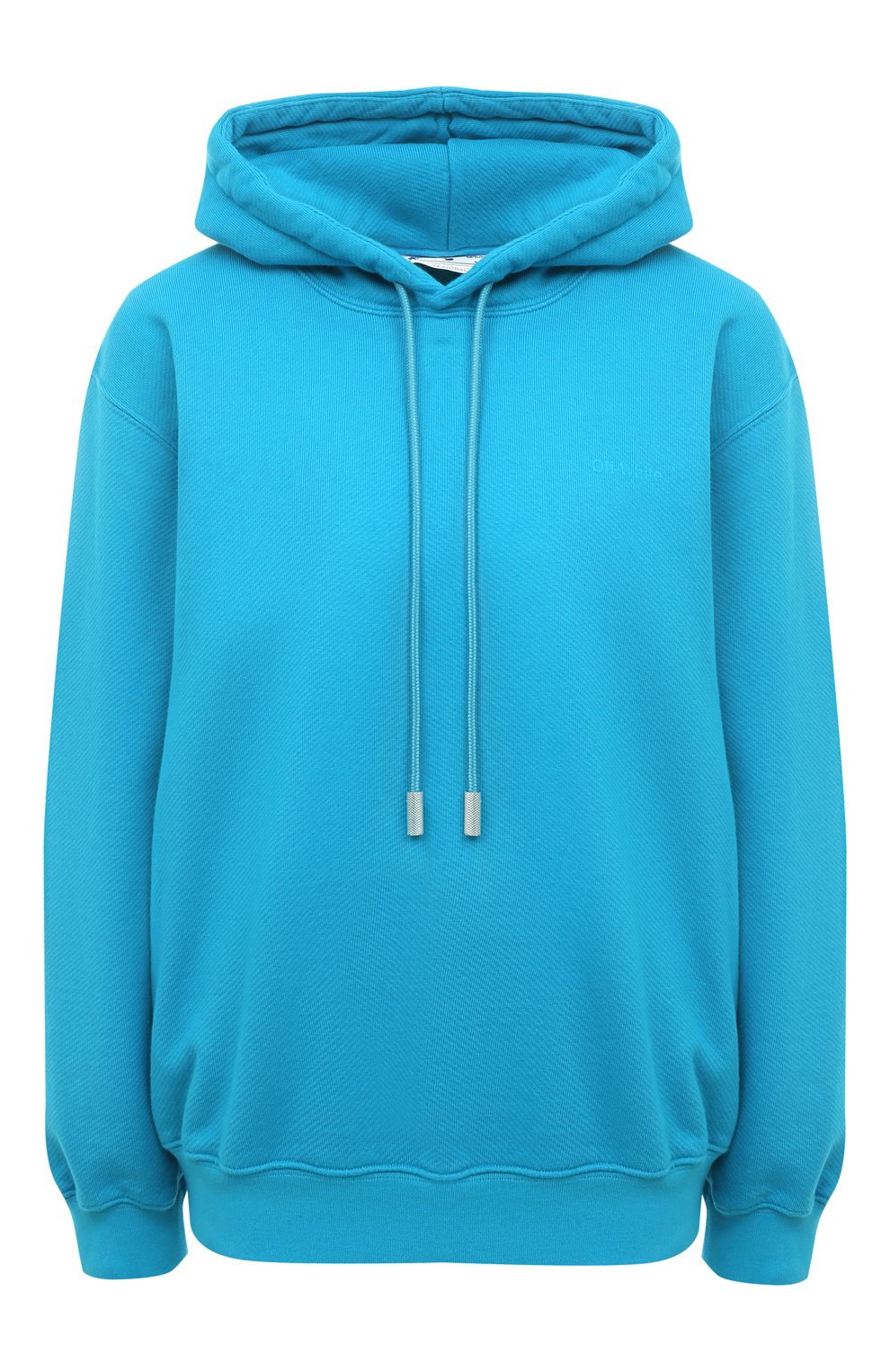 Хлопковое худи OFF-WHITE голубого цвета по цене 74350 руб., арт. OWBB032S23JER0014949, фото 1 Хлопковое худи OFF-WHITE, арт. OWBB032S23JER0014949, фото 1