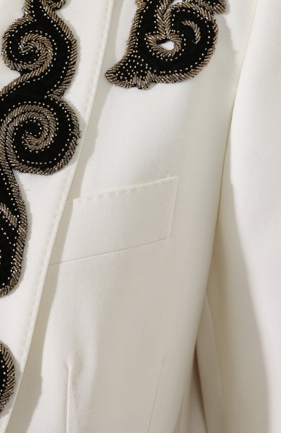 Шерстяной жакет DOLCE & GABBANA белого цвета по цене 624000 руб., арт. F295TZ/FUCCS, фото 5 Шерстяной жакет DOLCE & GABBANA, арт. F295TZ/FUCCS, фото 5