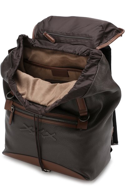 Кожаный рюкзак с внешним карманом на молнии ZEGNA, арт. C1379L-LUX, фото 4