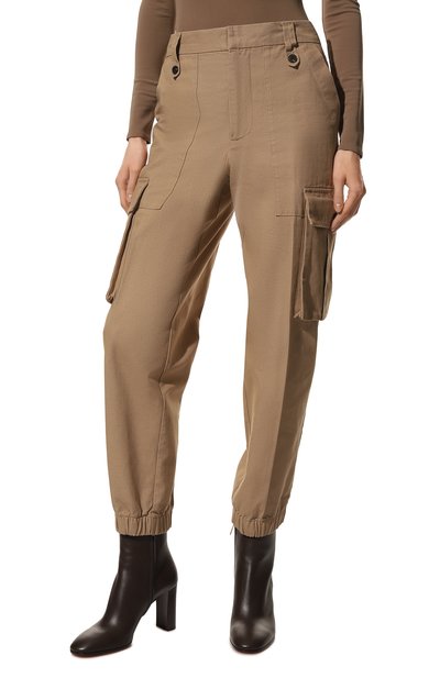 Хлопковые брюки ZADIG AND VOLTAIRE бежевого цвета по цене 25750 руб., арт. WWPA00725, фото 3 Хлопковые брюки ZADIG AND VOLTAIRE, арт. WWPA00725, фото 3