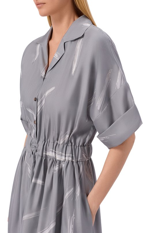 Шелковое платье Kiton D53318K0999G01 Серый  D53318K0999G01 Фото 4