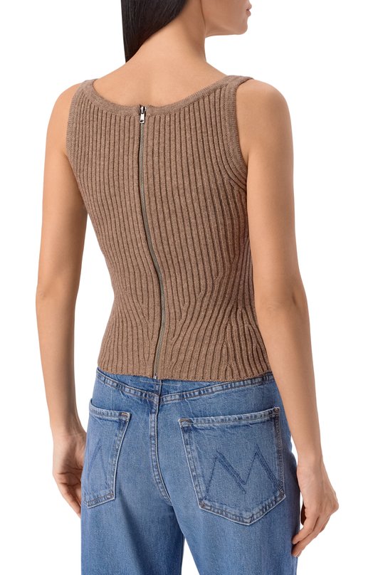 Топ из шерсти и кашемира Max Mara ARETUSA1234 Бежевый  ARETUSA1234 Фото 4