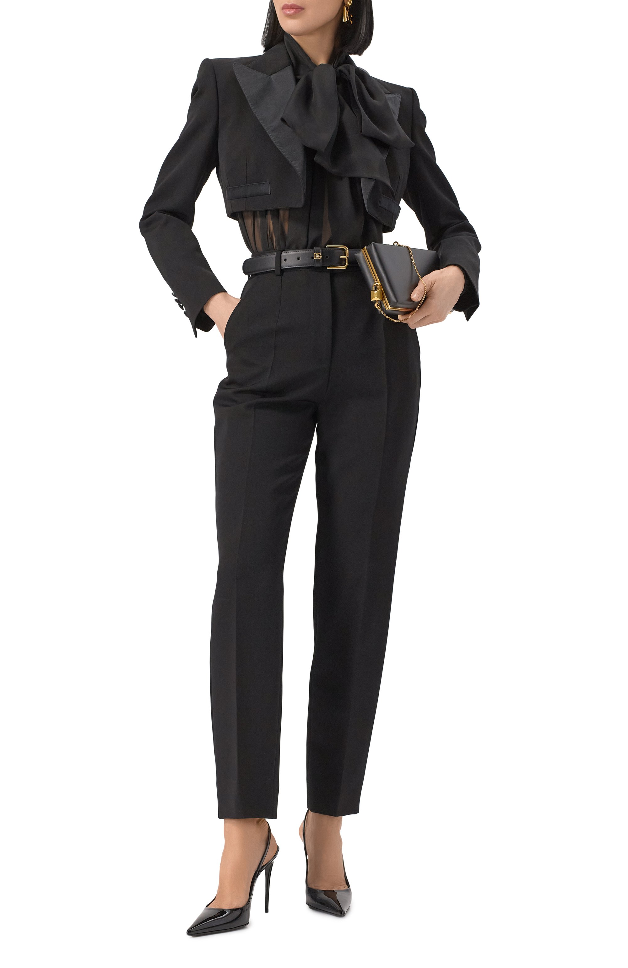 Брюки из шерсти и шелка DOLCE & GABBANA, арт. FTAM0T/GDC5Y, фото 2