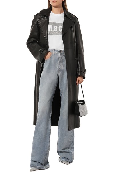 Хлопковая футболка MSGM белого цвета по цене 13150 руб., арт. 3441MDM520G 237002, фото 2 Хлопковая футболка MSGM, арт. 3441MDM520G 237002, фото 2