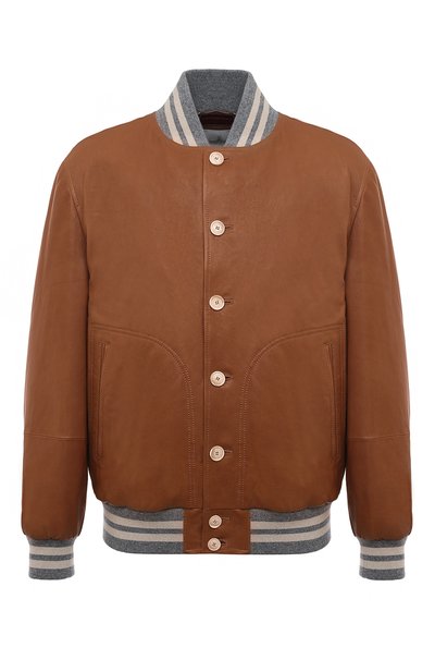 Мужской кожаный бомбер BRUNELLO CUCINELLI, арт. MPMUP1973