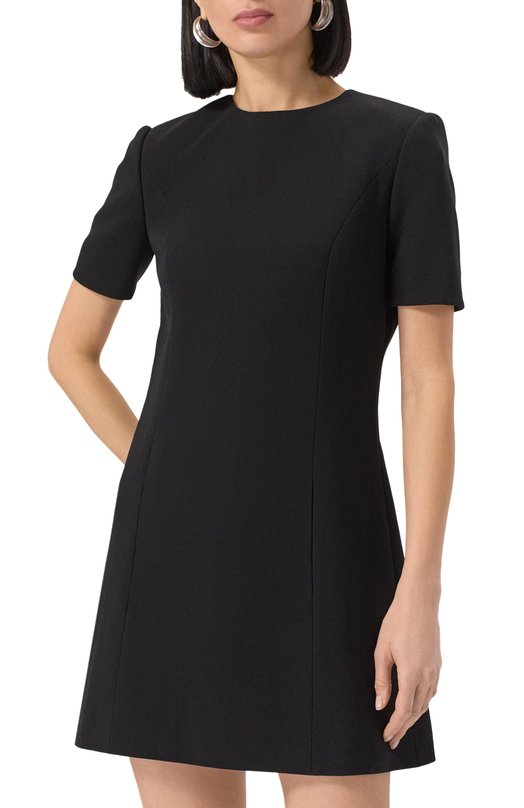 Шерстяное платье Saint Laurent 582689Y024K 1000 Чёрный  582689Y024K 1000 Фото 3