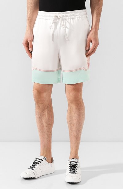 Шелковые шорты CASABLANCA белого цвета по цене 39950 руб., арт. MS20-TR-009 SH0RTS, фото 3 Шелковые шорты CASABLANCA, арт. MS20-TR-009 SH0RTS, фото 3