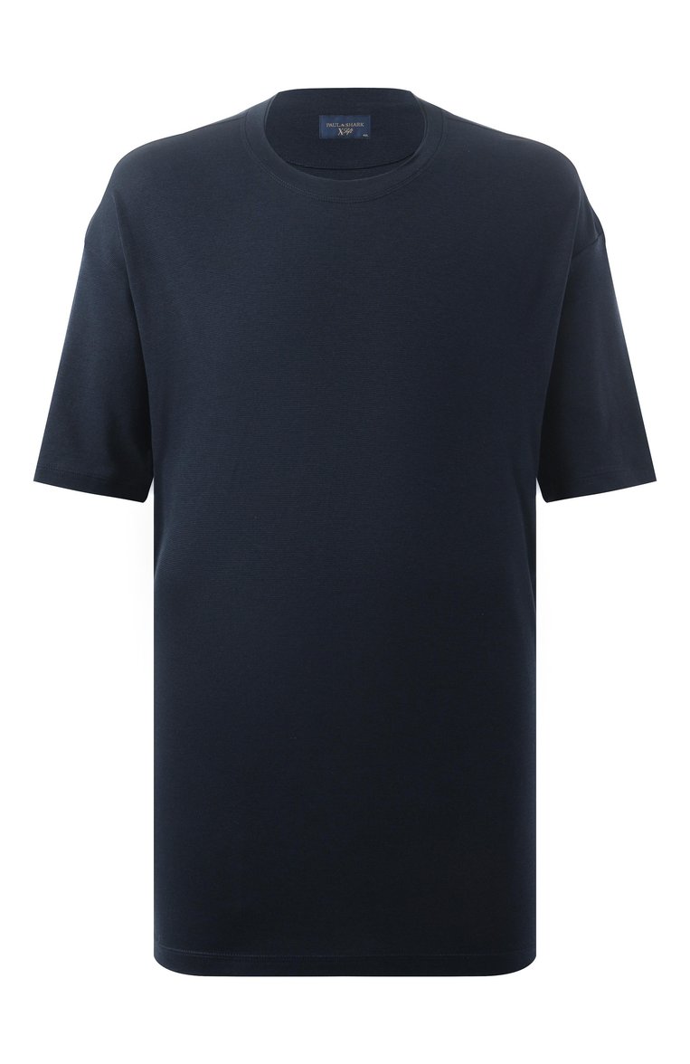 Мужская футболка PAUL&SHARK темно-синего цвета, арт. 25411026/5XL | Фото 1 (Рукава: Короткие; Длина (для топов): Удлиненные; Материал внешний: Хлопок; Принт: Без принта; Стили: Кэжуэл; Big sizes: Big Sizes; Кросс-КТ: Джерси; Мужское Кросс-КТ: Футболка-одежда; Автоматизация состава: Проставлено; Автоматизация ТО: Проставлено)