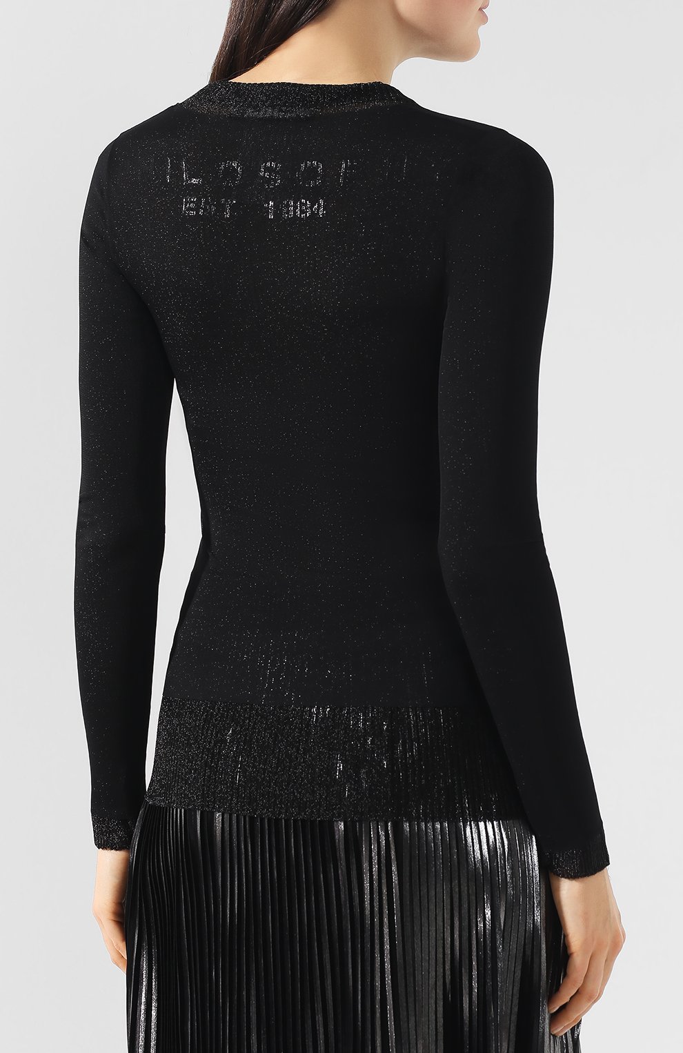 Пуловер из вискозы PHILOSOPHY DI LORENZO SERAFINI черного цвета по цене 52700 руб., арт. V0909/705, фото 4 Пуловер из вискозы PHILOSOPHY DI LORENZO SERAFINI, арт. V0909/705, фото 4