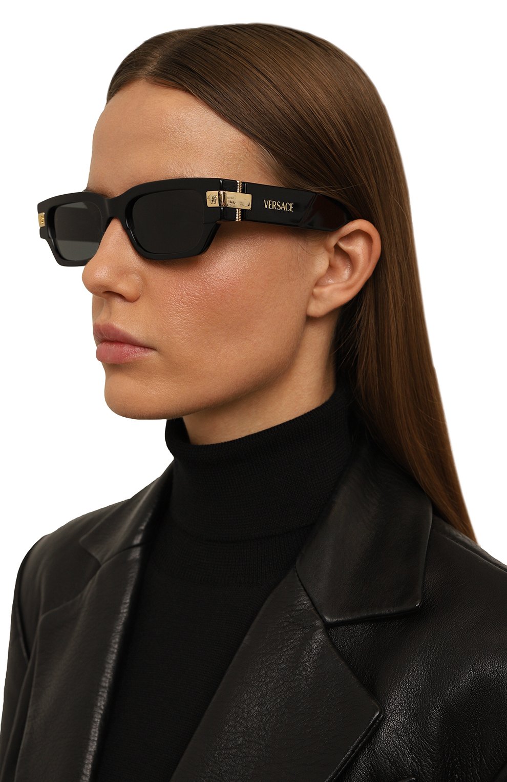 Солнцезащитные очки VERSACE черного цвета по цене 49500 руб., арт. 4465-GB1/87, фото 2 Солнцезащитные очки VERSACE, арт. 4465-GB1/87, фото 2