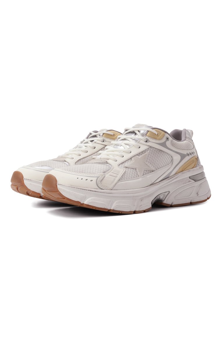 Мужские комбинированные кроссовки lightstar GOLDEN GOOSE DELUXE BRAND белого цвета, арт. GMF00724.F006476 | Фото 1 (Материал внешний: Текстиль, Натуральная кожа; Подошва: Массивная; Материал внутренний: Текстиль; Материал утеплителя: Без утеплителя; Кросс-КТ: Низкие; Стили: Классический; Автоматизация состава: Проставлено; Автоматизация ТО: Проставлено)