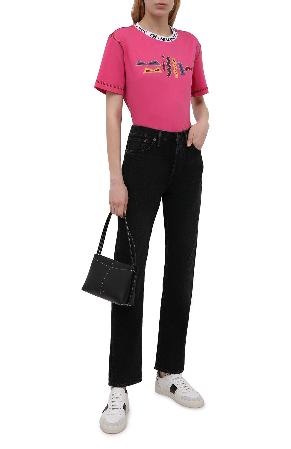 Хлопковая футболка M MISSONI розового цвета по цене 16650 руб., арт. 2DL00085/2J005E, фото 2 Хлопковая футболка M MISSONI, арт. 2DL00085/2J005E, фото 2