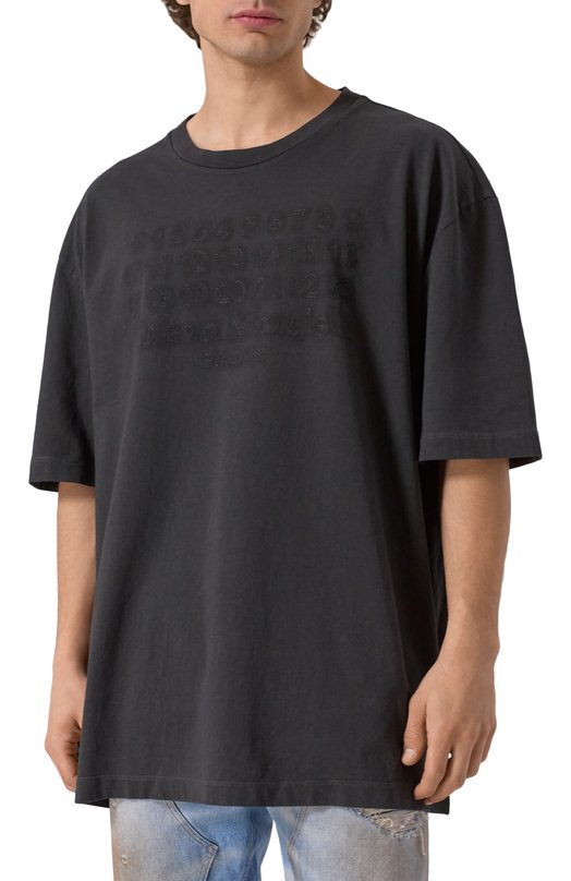 Хлопковая футболка Maison Margiela S50GC0705/S24567 Чёрный  S50GC0705/S24567 Фото 3