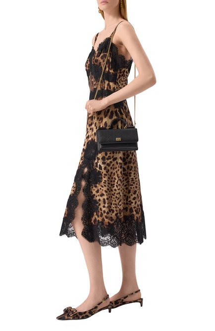 Женские текстильные туфли mun 30 DOLCE & GABBANA леопардового цвета, арт. CG0843/A6Q83 | Фото 2 (Каблук высота: Низкий; Драгоценные камни: Проставлено; Женское Кросс-КТ: Слингбэки; Материал внутренний: Натуральная кожа; Материал внешний: Текстиль; Материал сплава: Проставлено; Каблук тип: Kitten heel; Подошва: Плоская)